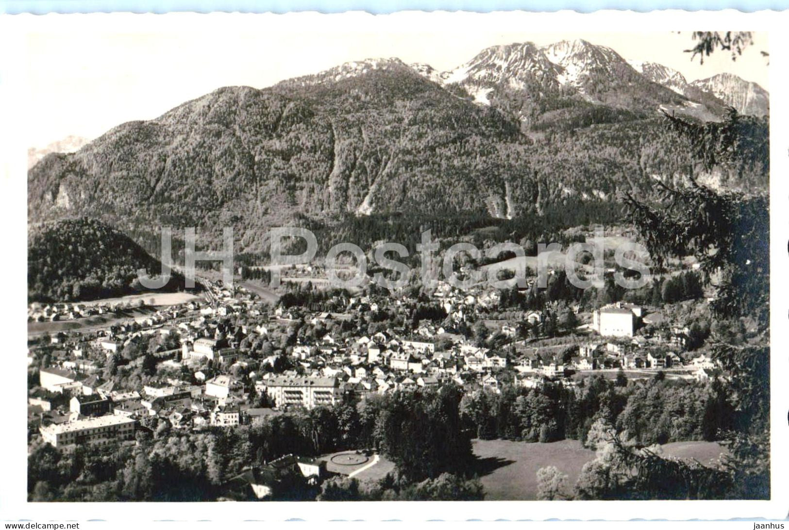 Bad Ischl mit Katrin - panoramic town view - Alps - 2074 - old postcard - 1938 - Austria - unused - JH Postcards