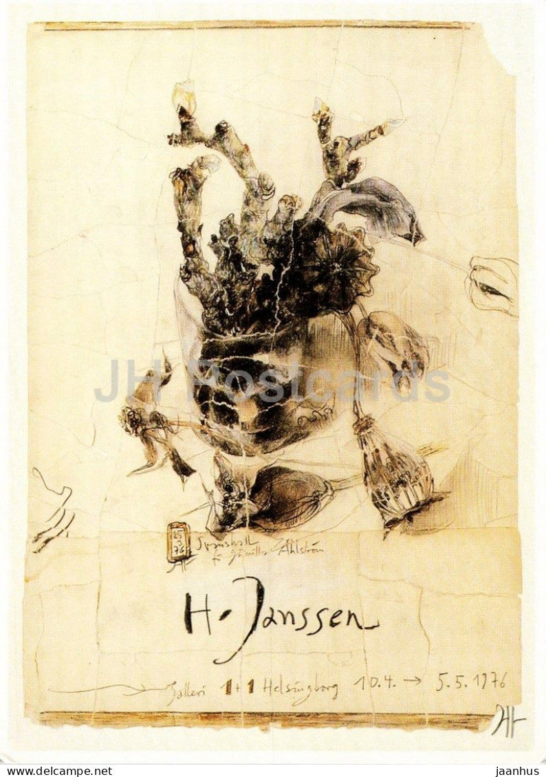 poster by Horst Janssen - Exhibition Poster No. 14 - Plakat Nr. 14 - German art - 1984 - Germany - used - JH Postcards