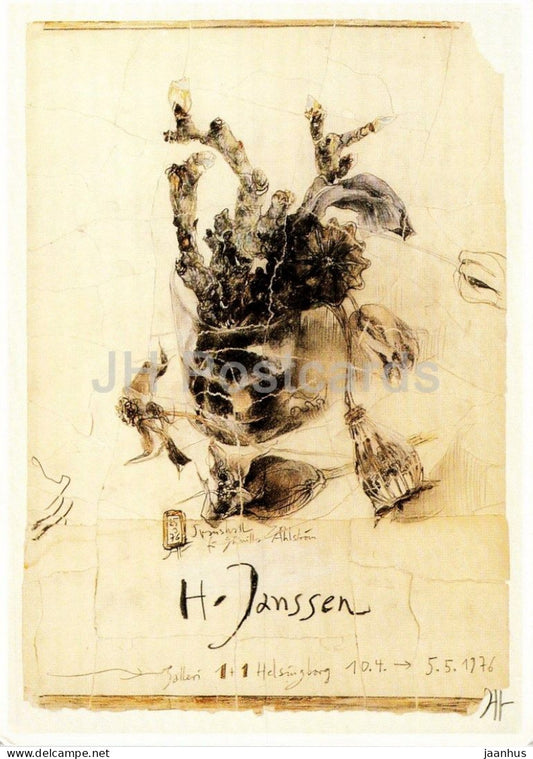 poster by Horst Janssen - Exhibition Poster No. 14 - Plakat Nr. 14 - German art - 1984 - Germany - used - JH Postcards