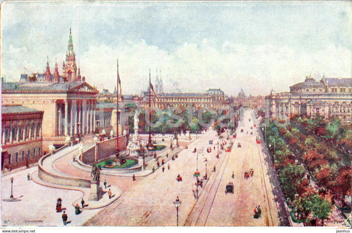 Wien - Vienna - Ring des 12. November - illustration - Nr. 433-6 - old postcard - 1923 - Austria - used - JH Postcards