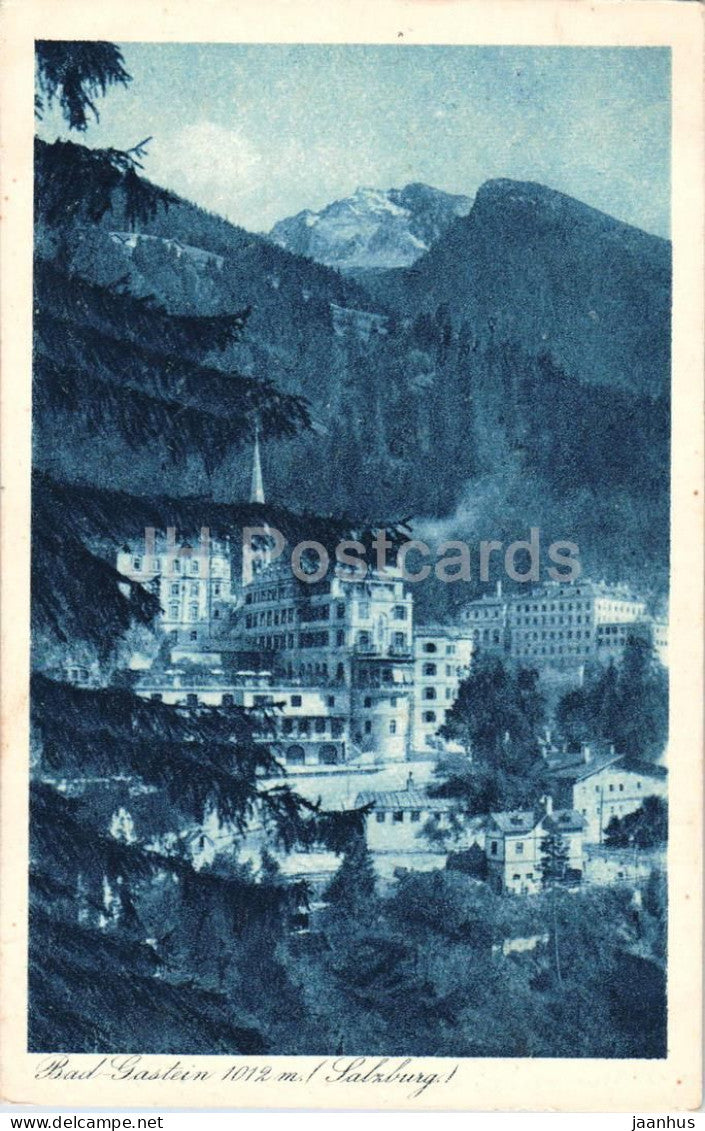 Bad Gastein 1012 m Salzburg - mountain spa town - No. 4201 - old postcard - 1920s - Austria - used - JH Postcards