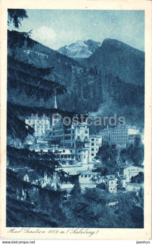 Bad Gastein 1012 m Salzburg - mountain spa town - No. 4201 - old postcard - 1920s - Austria - used - JH Postcards