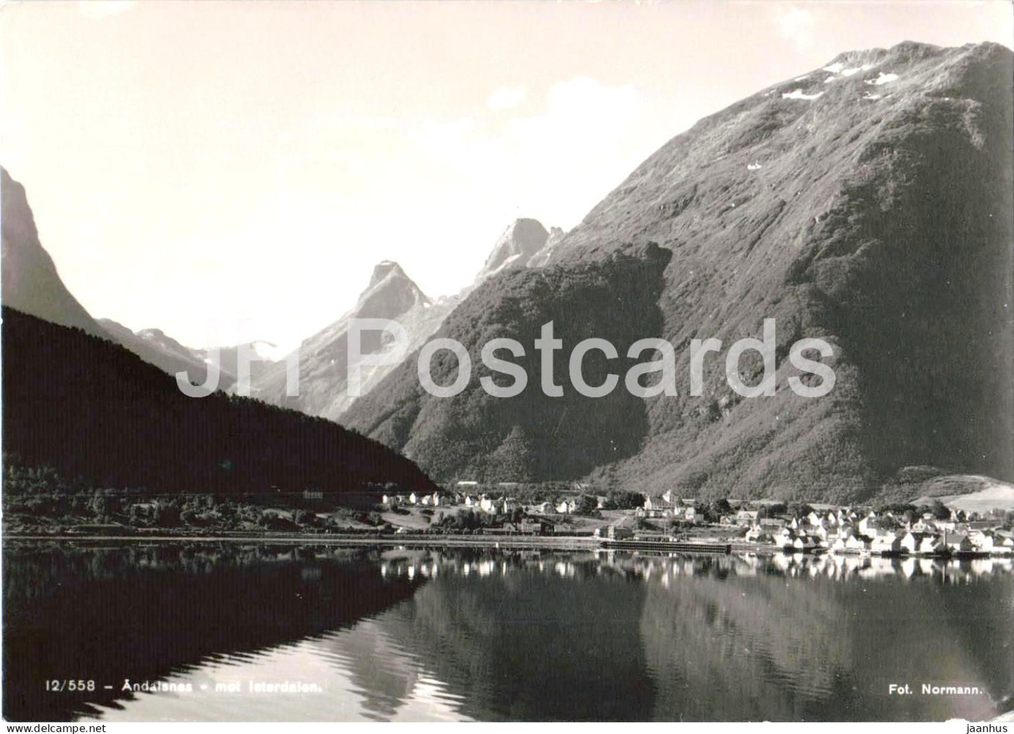 Andalsnes mot Isterdalen - Andalsnes towards Isterdalen - mountain fjord village - old postcard - Norway - unused - JH Postcards