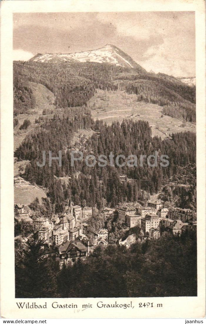 Wildbad Gastein mit Graukogel 2401 m - No. 5175 - old postcard - 1950 - Austria - used - JH Postcards