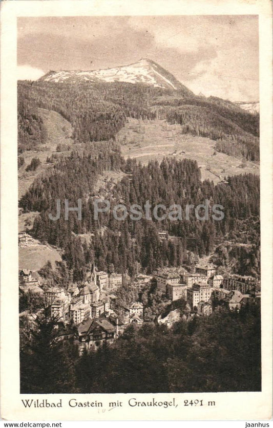Wildbad Gastein mit Graukogel 2401 m - No. 5175 - old postcard - 1950 - Austria - used - JH Postcards