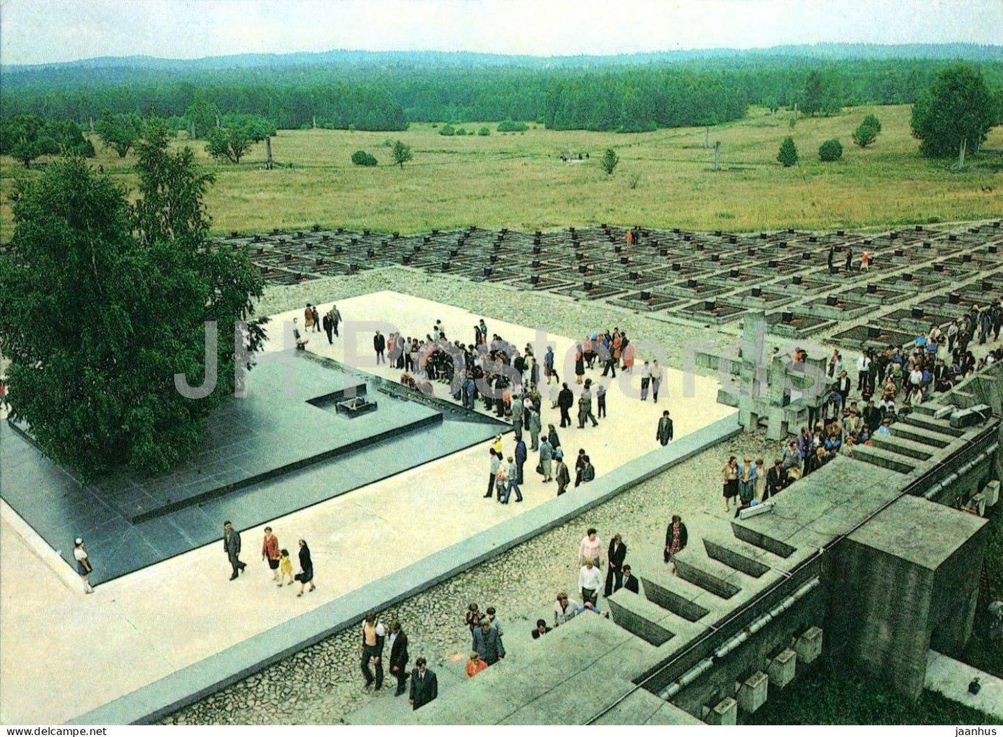 Khatyn - View of the Memorials central part - cemetery aerial view - monument - 1970s - Belarus - USSR - unused - JH Postcards