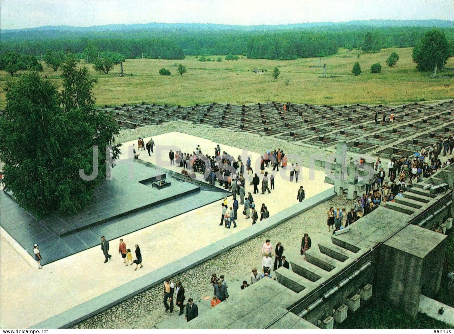 Khatyn - View of the Memorials central part - cemetery aerial view - monument - 1970s - Belarus - USSR - unused - JH Postcards