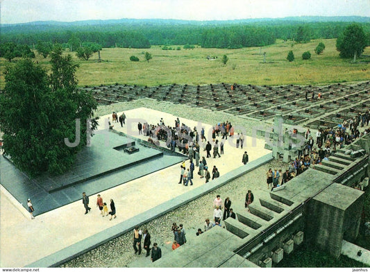 Khatyn - View of the Memorials central part - cemetery aerial view - monument - 1970s - Belarus - USSR - unused - JH Postcards
