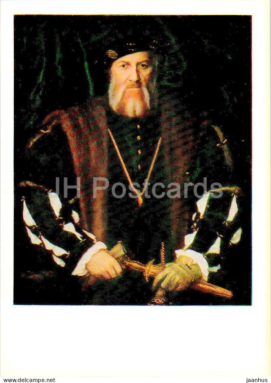 painting by Hans Holbein the Younger - Portrait of Charles de Solier - German art - 1984 - Russia USSR - unused - JH Postcards