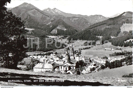 Mariazell - Stmk. mit den Zeller Huten - mountains - panorama - 3330 - old postcard - 1959 - Austria - used - JH Postcards