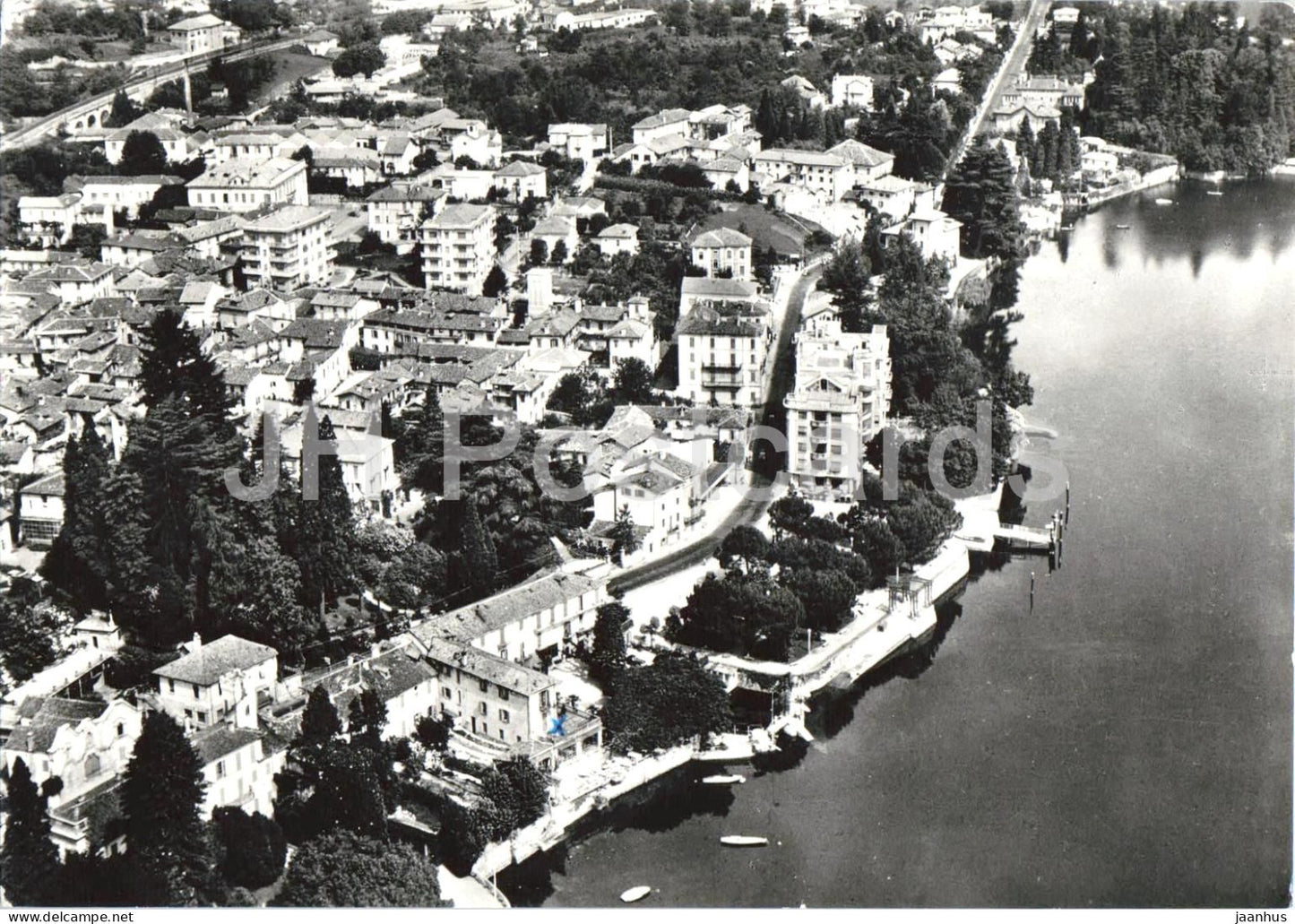 Lago Maggiore - Meina - panorama - aerial view - 1962 - Italy - used - JH Postcards
