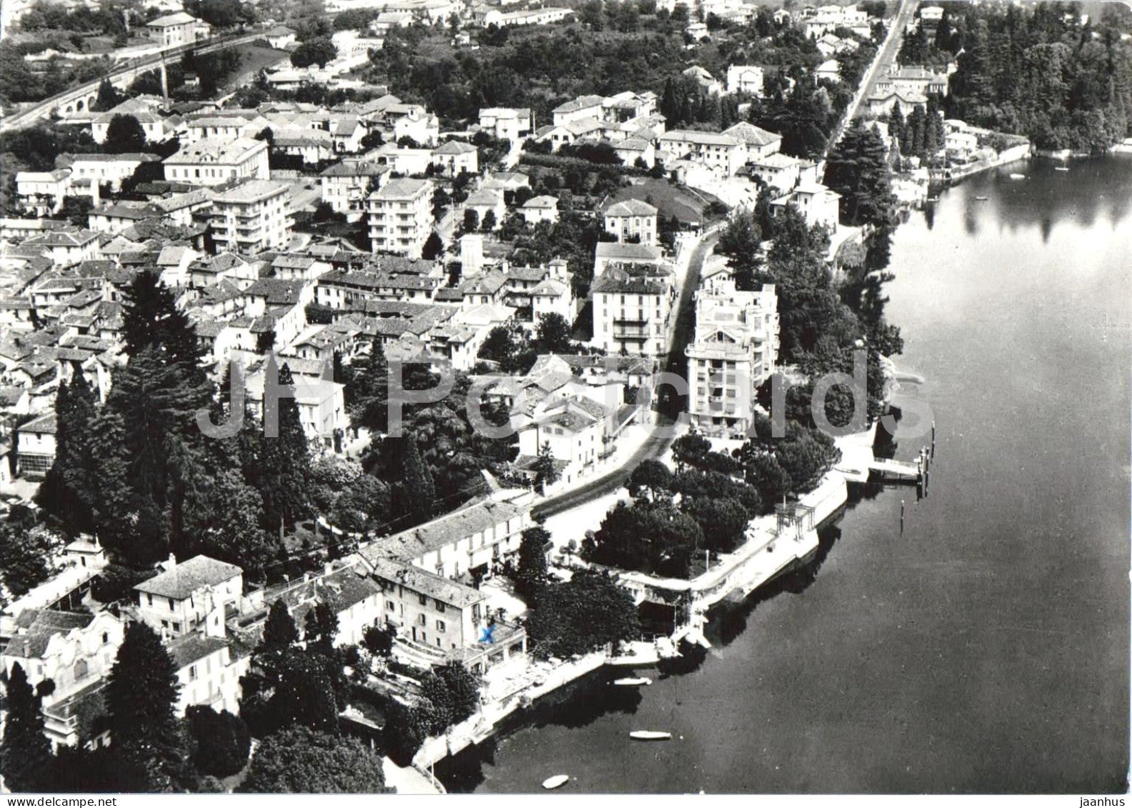 Lago Maggiore - Meina - panorama - aerial view - 1962 - Italy - used - JH Postcards