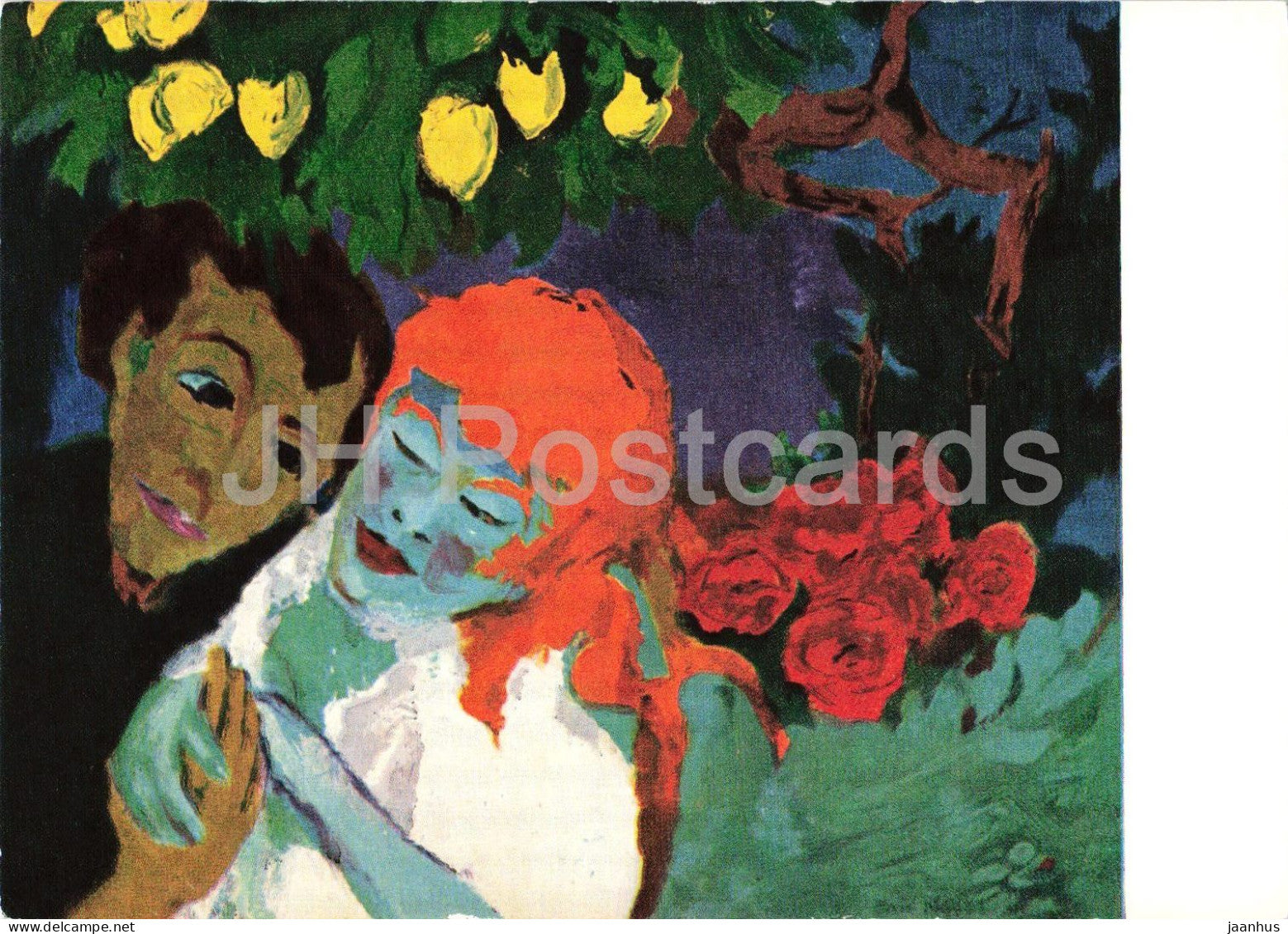 painting by Emil Nolde - Im Zitronengarten - In the Lemon Garden - botanical - 007 - German art - Germany - unused - JH Postcards