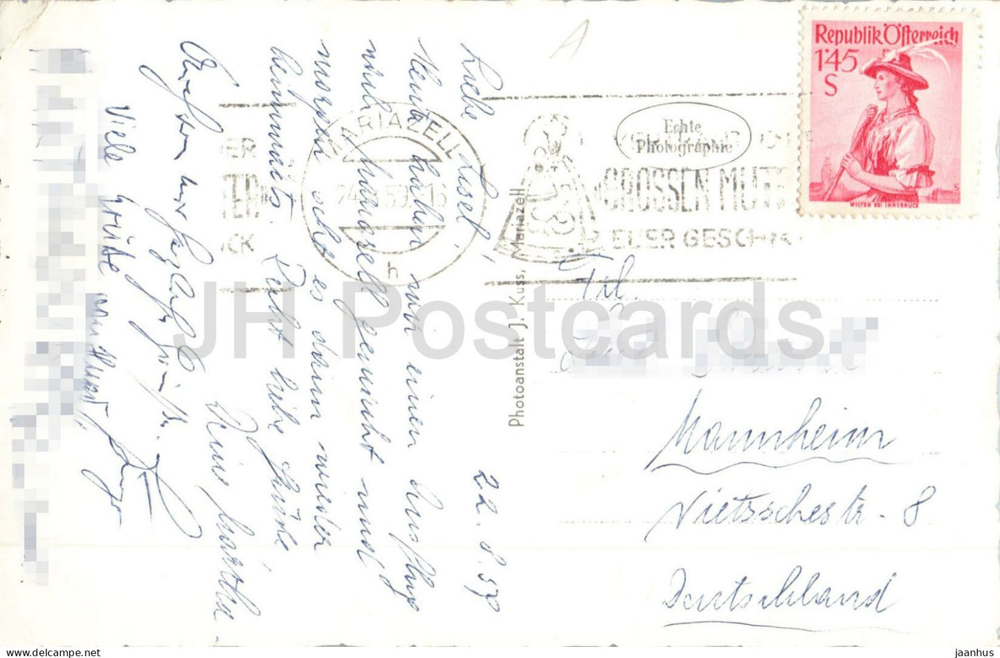 Mariazell - Stmk. mit den Zeller Huten - montagnes - panorama - 3330 - carte postale ancienne - 1959 - Autriche - utilisé 