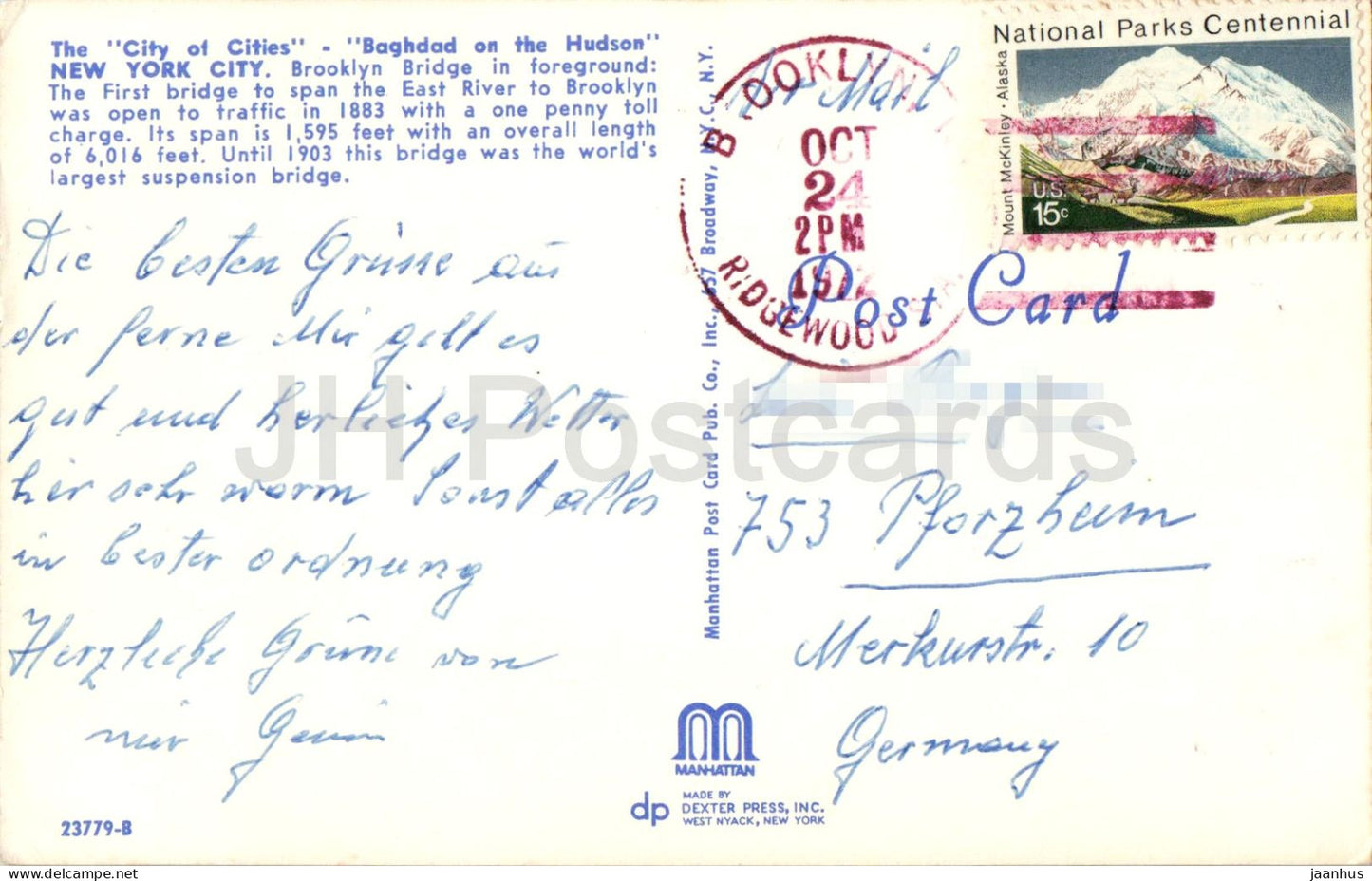 New York – Bagdad am Hudson – Brooklyn Bridge – 1972 – USA – gebraucht