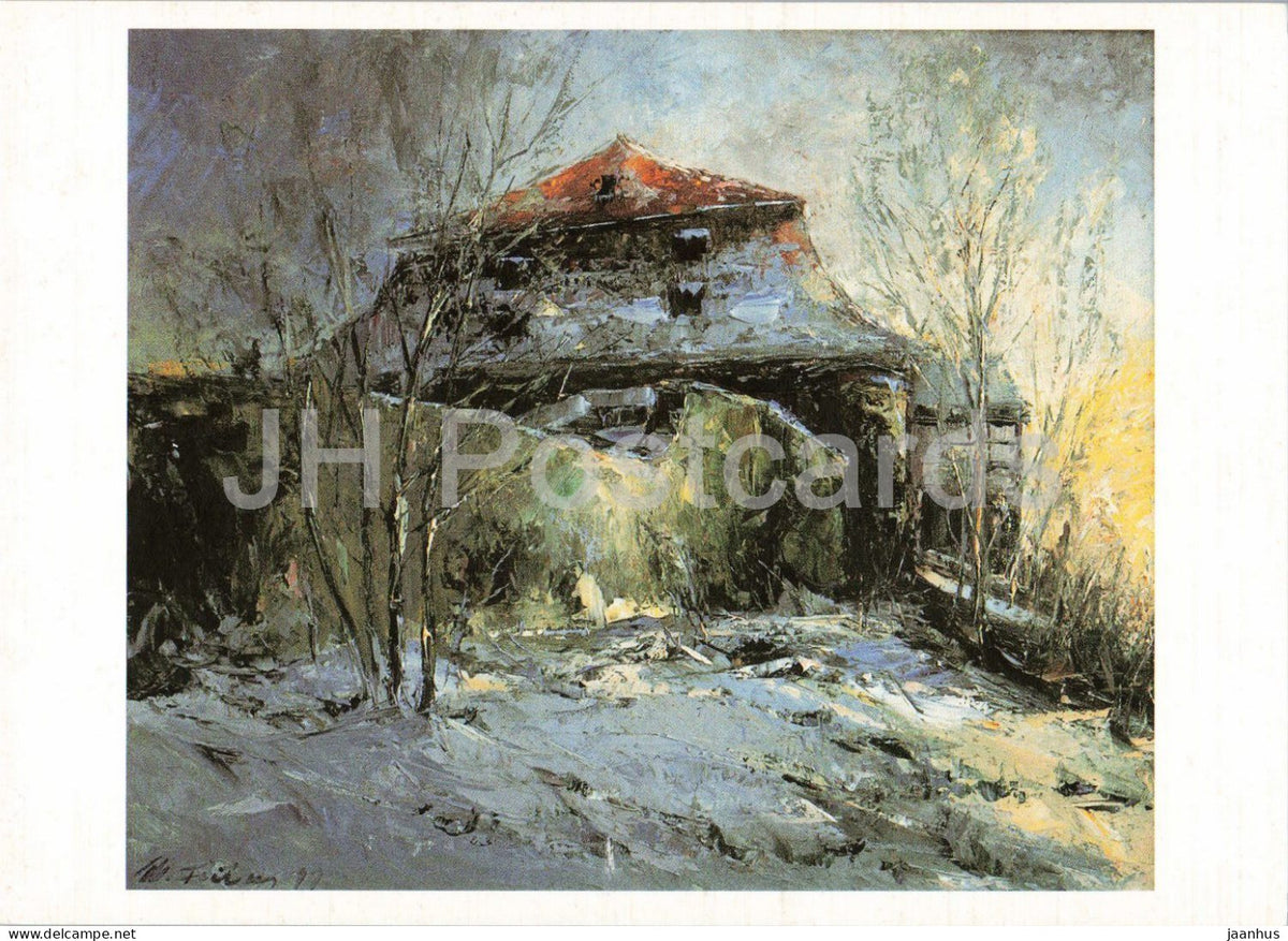 painting by Manfred Feiler - The Malt House - Malzhaus - German art - 2000s - Germany - unused - JH Postcards