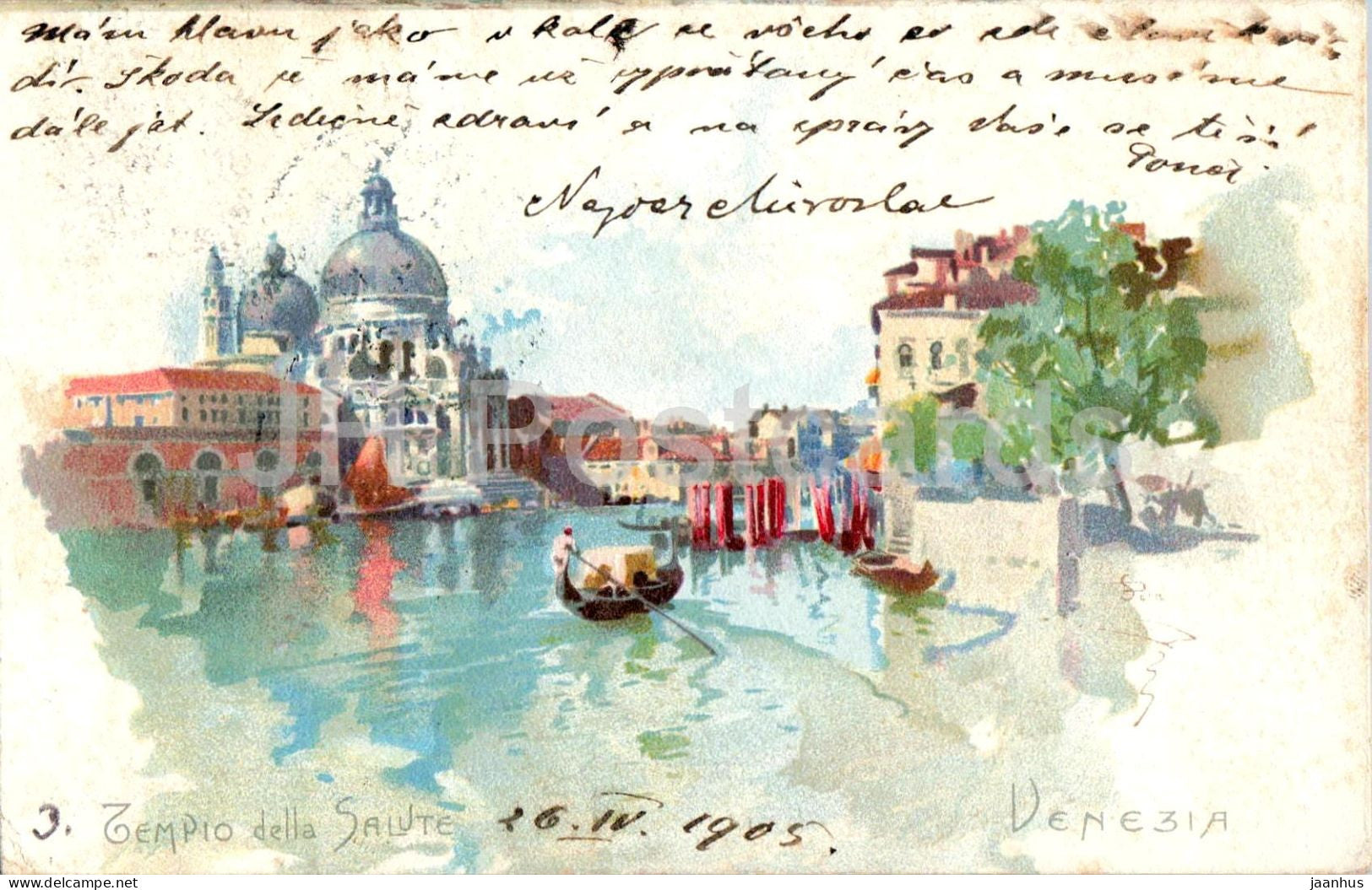 Venezia - Venice - Tempio della Salute - illustration - 1905 - Italy - old postcard - used - JH Postcards