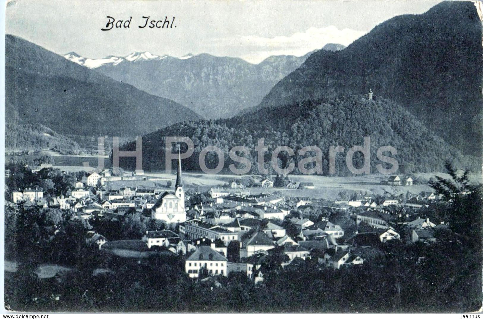 Bad Ischl - Town view with church and mountains - No. 6017 - old postcard - Austria - unused - JH Postcards