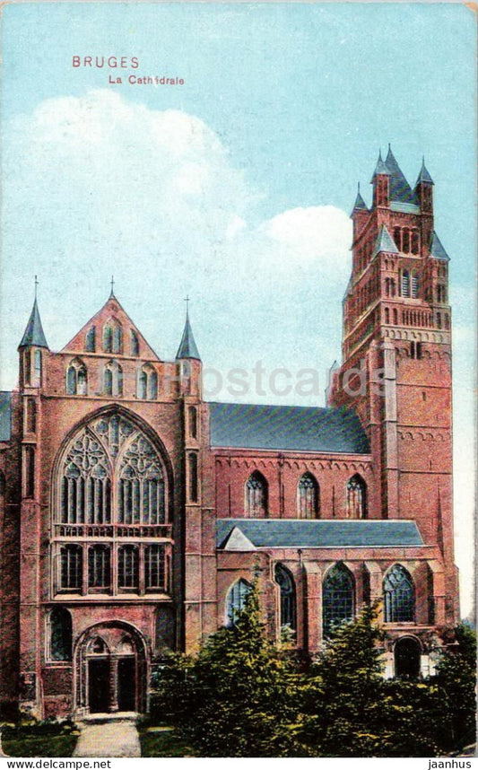 Brugge - Bruges - La Cathedrale - cathedral - 53287 - old postcard - Belgium - unused - JH Postcards