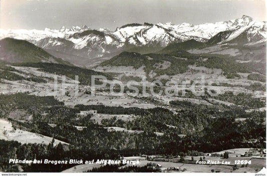 Pfander bei Bregenz Blick auf Allgauer Berge - mountains - panorama - Alps - 12694 - old postcard - Austria - unused - JH Postcards