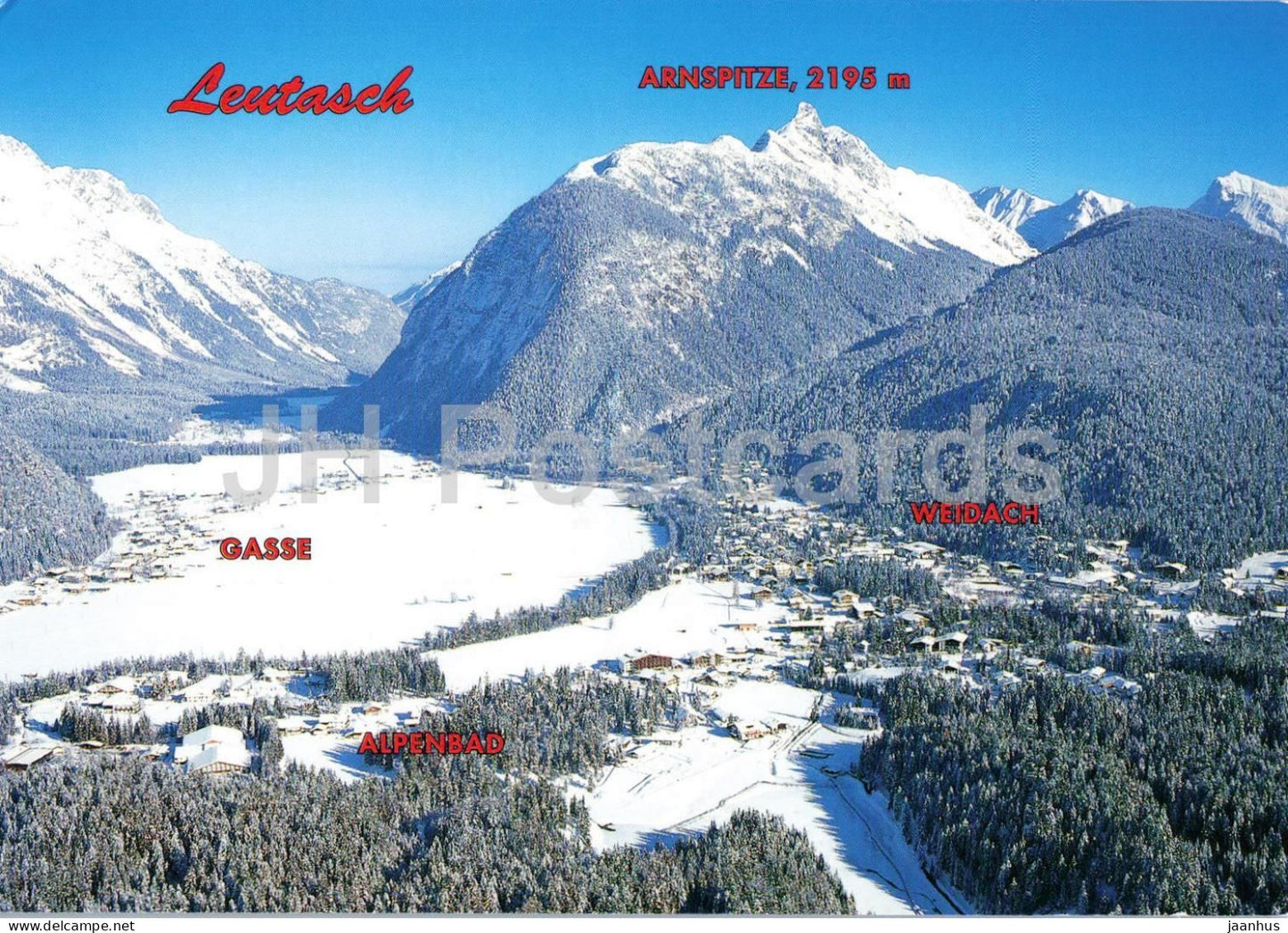 Sommer und Wintererholungsgebiet Leutasch 1130 m - village - mountains - Alps - 2012 - Austria - used - JH Postcards