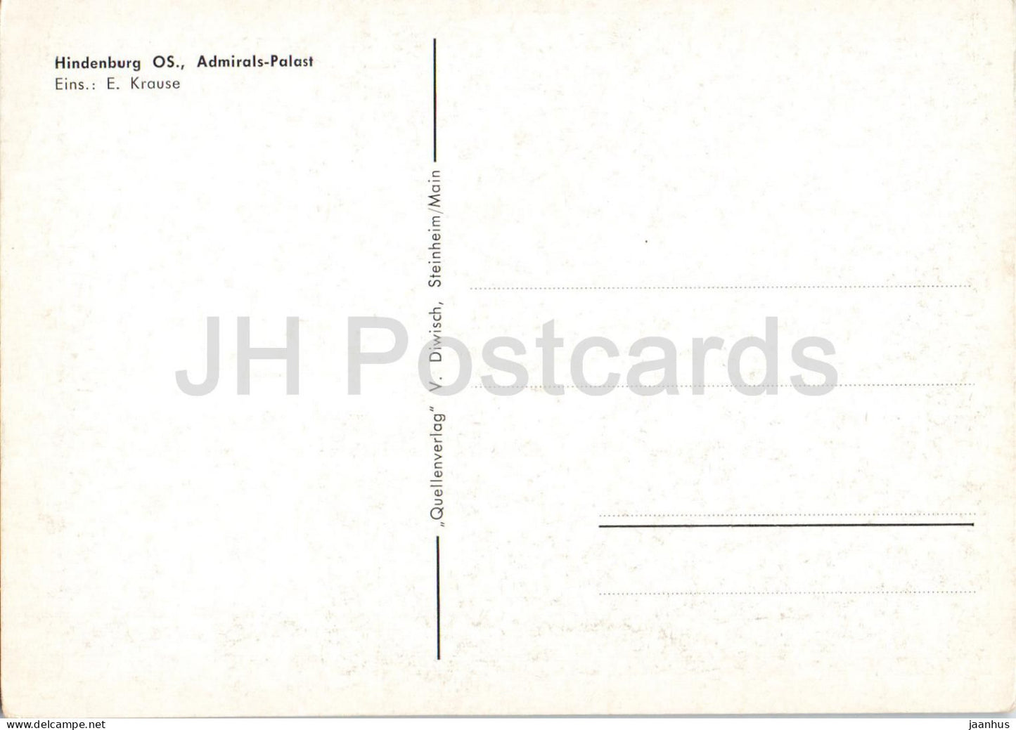 Hindenburg OS. - Zabrze - Admiralspalast - Schlesien - Schlesien - alte Postkarte - Polen - unbenutzt 