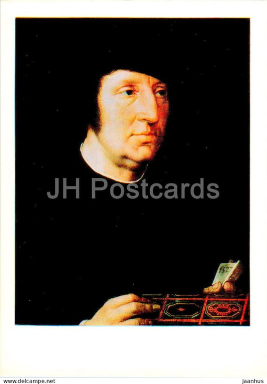 painting by Bernard van Orley - Portrait of a Man in Black hat - Flemish art - 1984 - Russia USSR - unused - JH Postcards