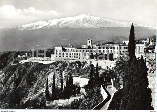 Taormina - Hotel S. Domenico - Hotel Bristol - Sicily - 8515 - old postcard - 1955 - Italy - used - JH Postcards