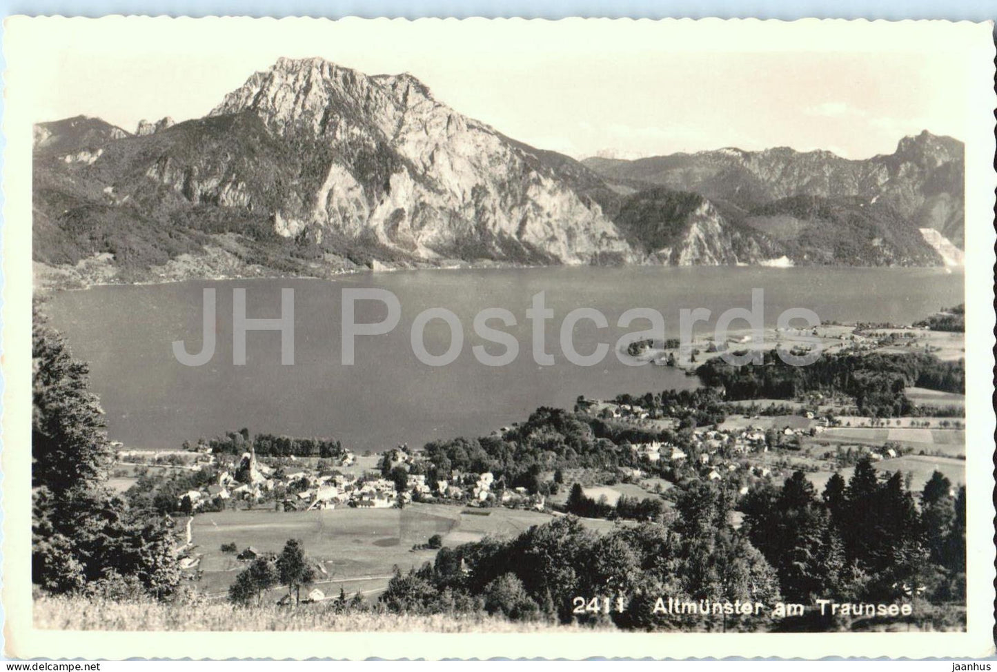 Altmunster am Traunsee - lakeside view - mountains - Gmunden region - No. 2411 - old postcard - Austria - unused - JH Postcards
