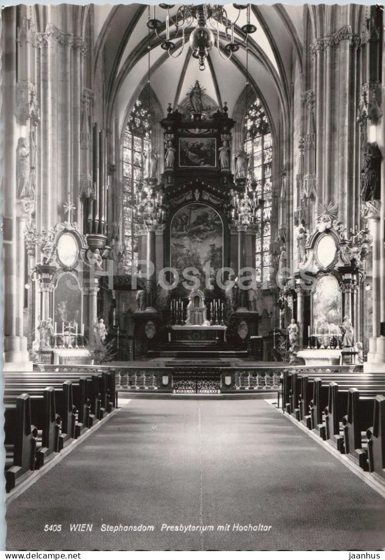 Wien - Vienna - Stephansdom Presbyterium mit Hochaltar - cathedral - interior - 5405 - old postcard 1958 Austria - used - JH Postcards