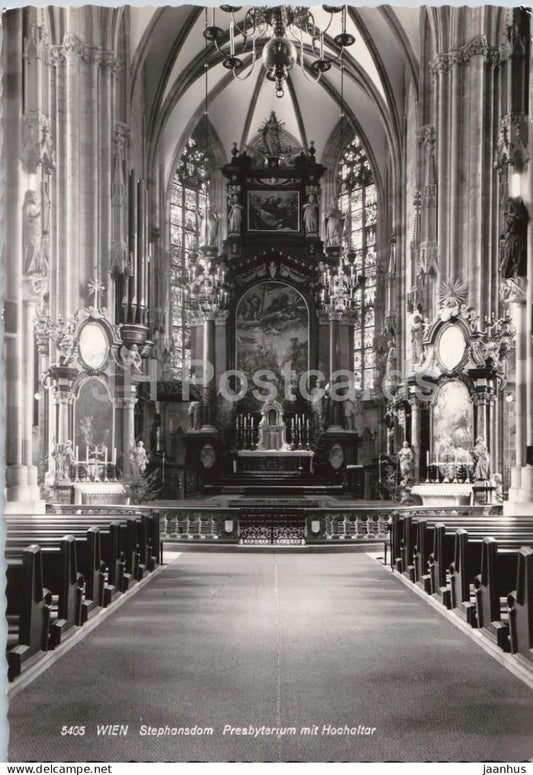 Wien - Vienna - Stephansdom Presbyterium mit Hochaltar - cathedral - interior - 5405 - old postcard 1958 Austria - used - JH Postcards