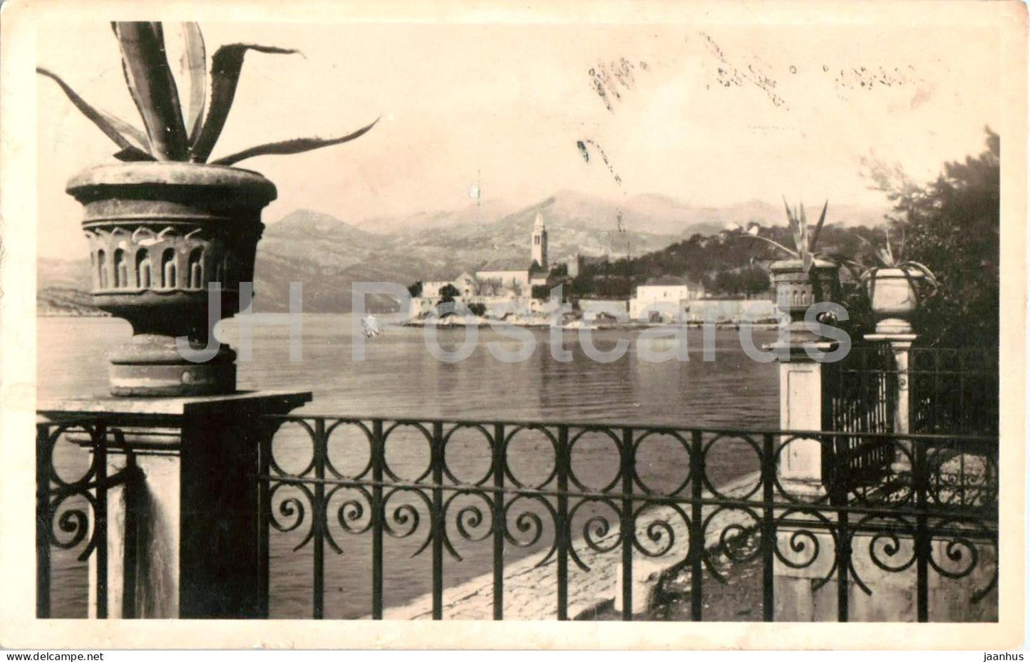 Lopud kod Dubrovnika - coastal view - 1025 - old postcard - Croatia - used - JH Postcards