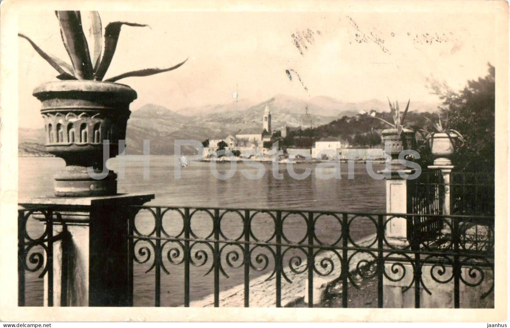 Lopud kod Dubrovnika - coastal view - 1025 - old postcard - Croatia - used - JH Postcards