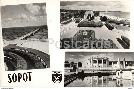 Sopot - pier - beach - spa resort - multiview - Poland - used - JH Postcards