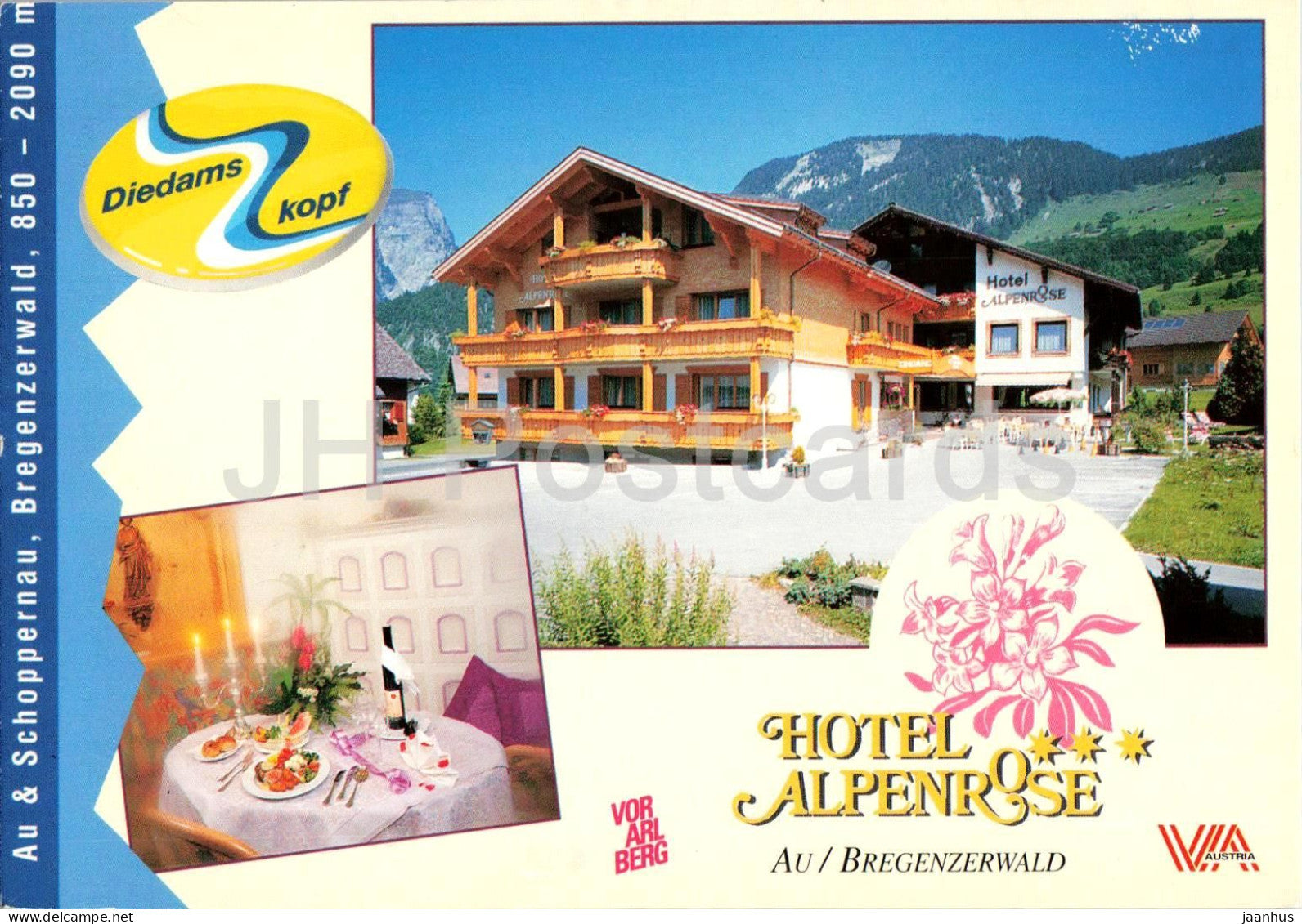 Hotel Alpenrose - Au Bregenzerwald - hotel - alpine village - tourism - multiview - 1996 - Austria - used - JH Postcards