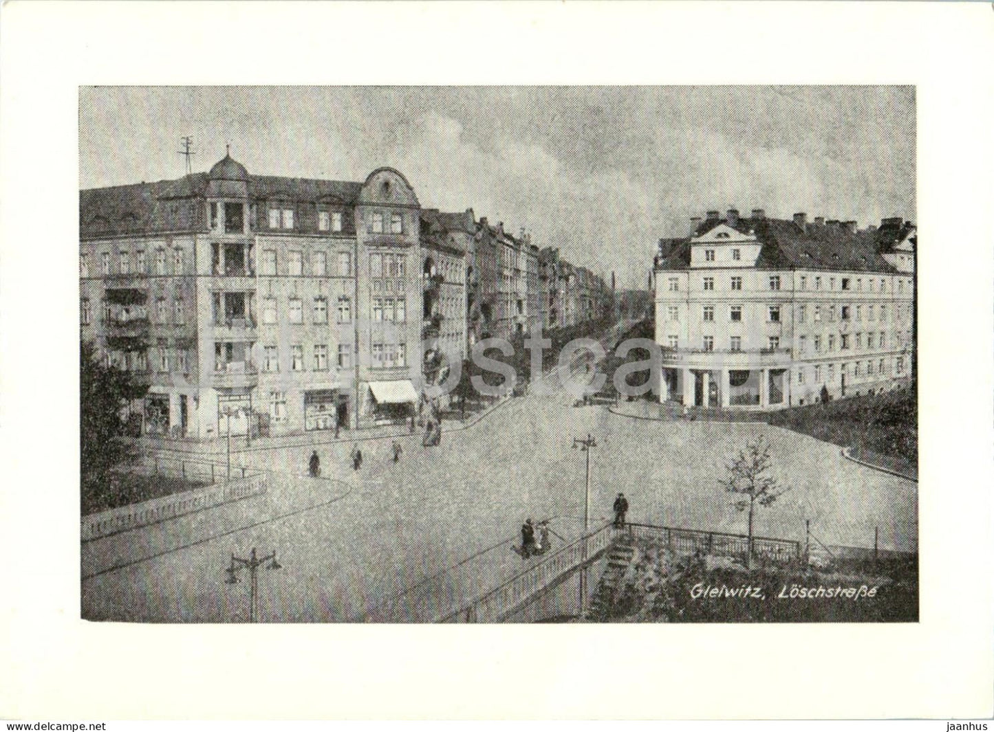 Gleiwitz OS - Loschstrasse - street - Gliwice - Schlesien - Silesia - old postcard - Poland - unused - JH Postcards