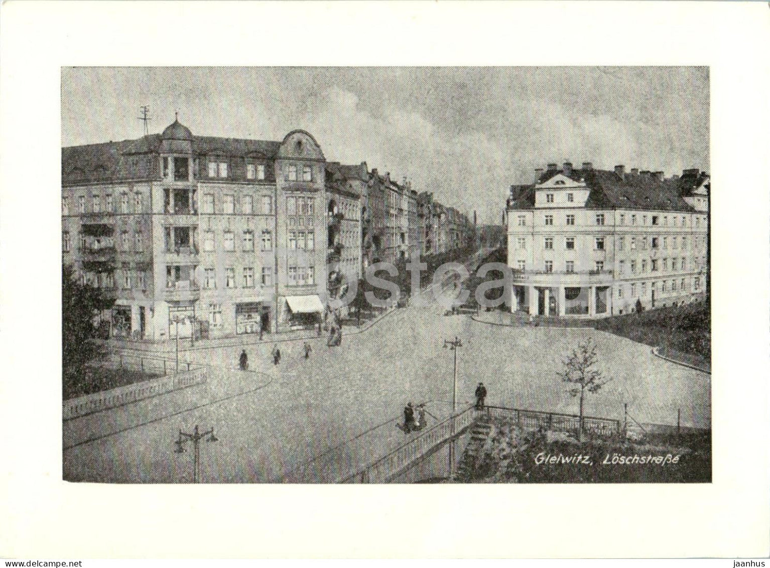 Gleiwitz OS - Loschstrasse - street - Gliwice - Schlesien - Silesia - old postcard - Poland - unused - JH Postcards