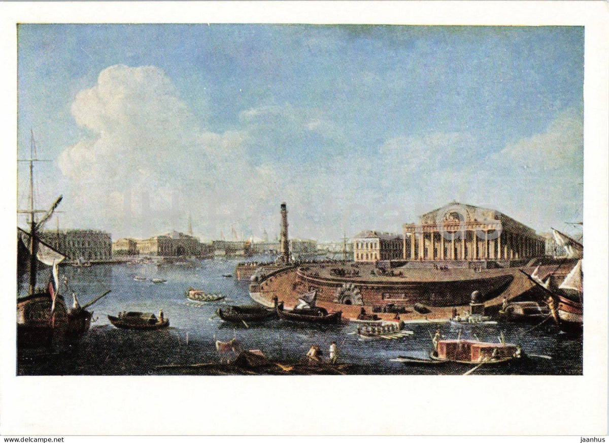 painting by F. Alexeyev - View of the Stock Exchange and Admiralty - ship - Russian art - 1965 - Russia USSR - unused - JH Postcards