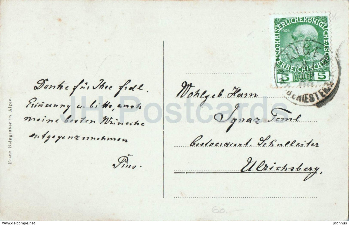 Schlagl - village et champs, paysage rural - années 1900 - carte postale ancienne - Autriche - d'occasion 