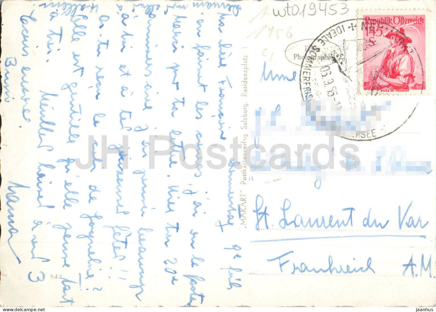 Salzbourg - Altstadt - Untersberg - Mulln - Schloss Leopoldskron - multiview - carte postale ancienne - 1956 - Autriche - utilisé 