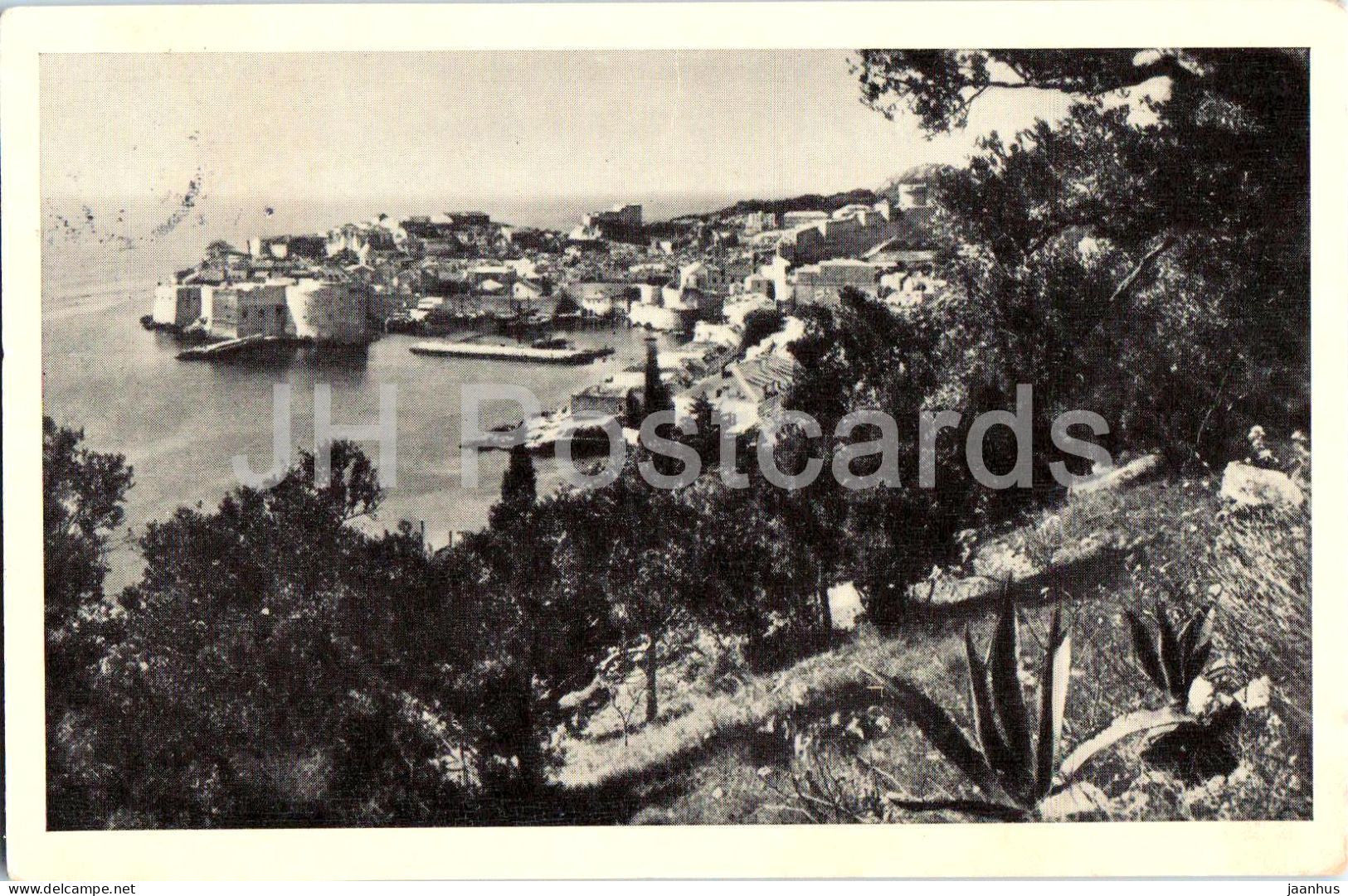 Dubrovnik - Ragusa - panoramic view from the hillside - K 28 - old postcard - 1938 - Croatia - Yugoslavia - used - JH Postcards
