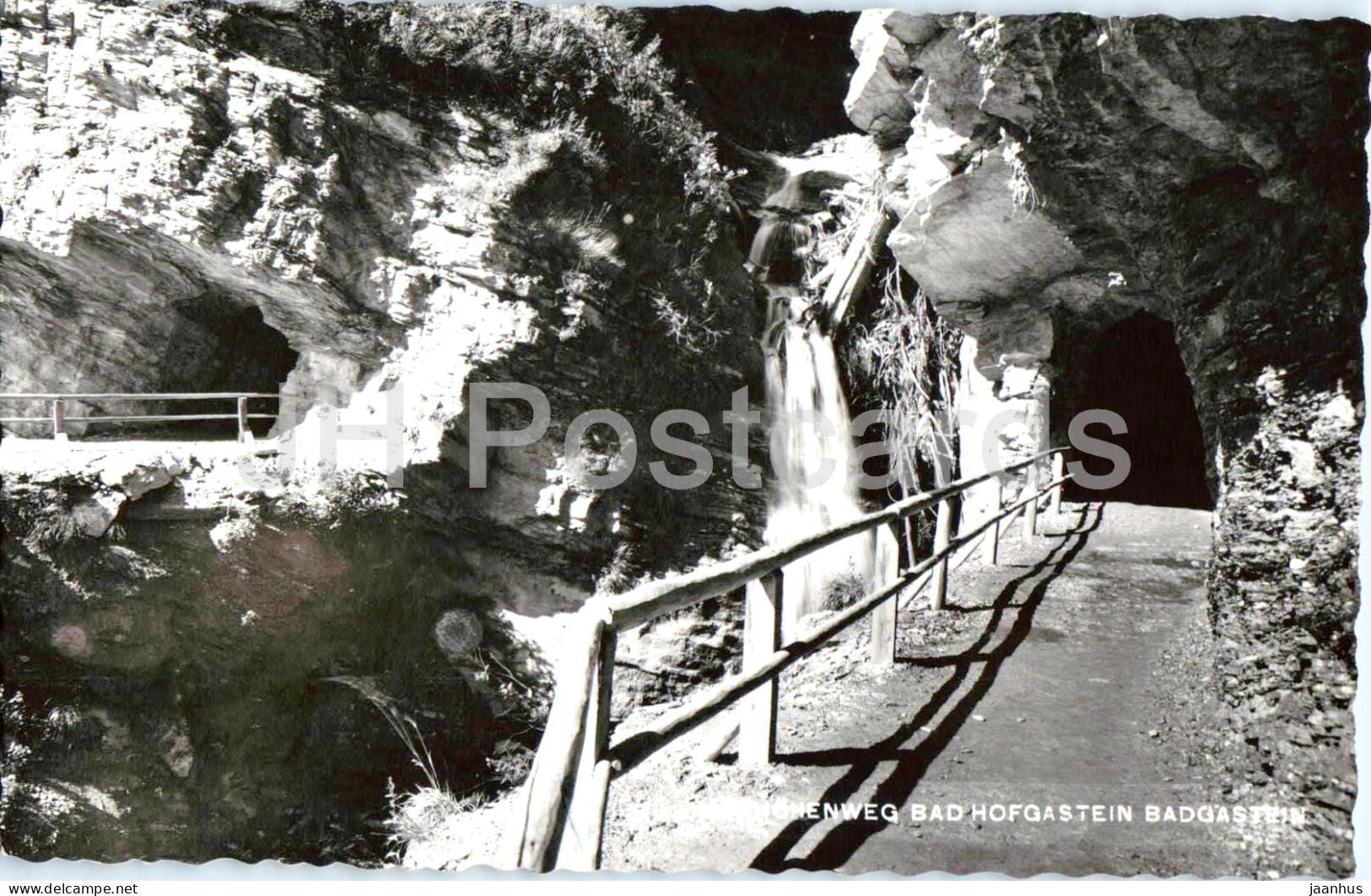 Hohenweg Bad Hofgastein Badgastein - mountain path - gorge - tunnel - 1960s - Austria - used - JH Postcards