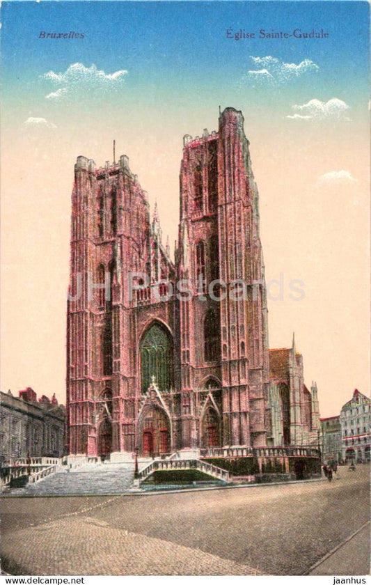 Brussels - Bruxelles - Eglise Sainte Gudule - church - old postcard - Belgium - unused - JH Postcards