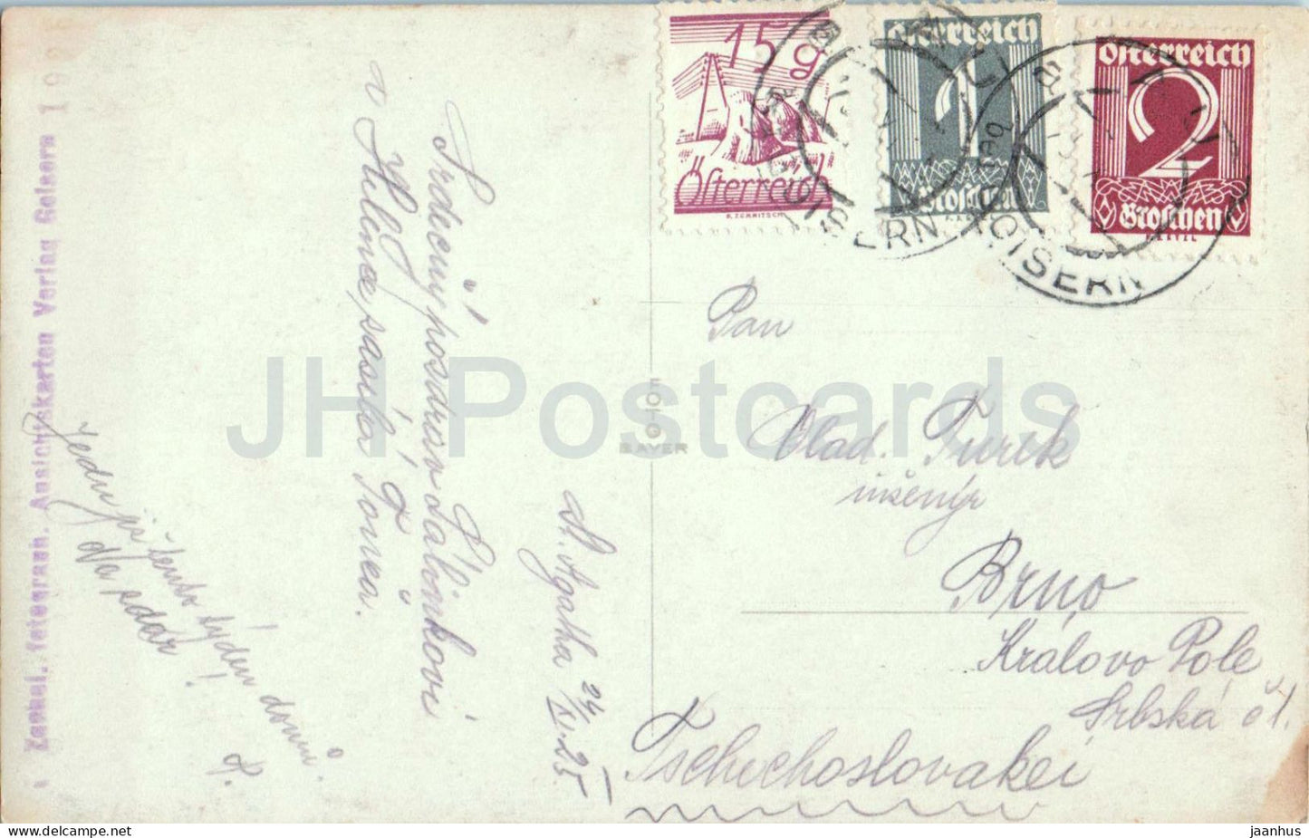 Hallstatt - Lake and mountains view - old postcard - 1925 - Austria - used