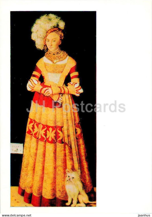 painting by Lucas Cranach the Elder - Katharina von Mecklenburg - woman - German art - 1984 - Russia USSR - unused - JH Postcards