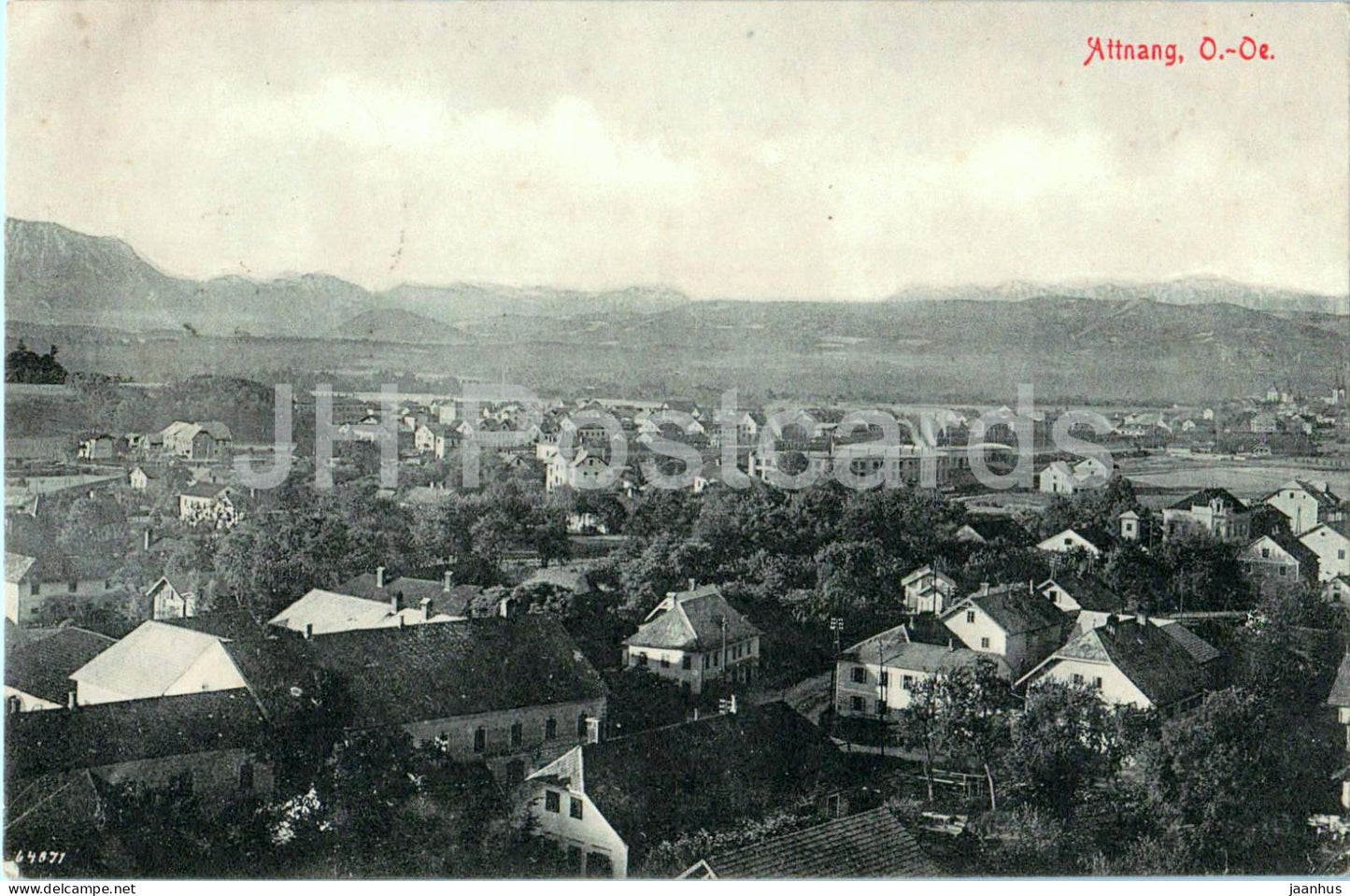 Attnang - town panorama - mountains - No. 917 - old postcard - Austria - used - JH Postcards