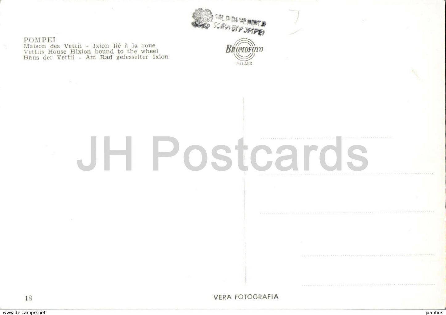 Pompei - Pompeii - Casa dei Vettii - Ispione legato alla ruota - House of the Vettii 18 - old postcard - Italy - unused