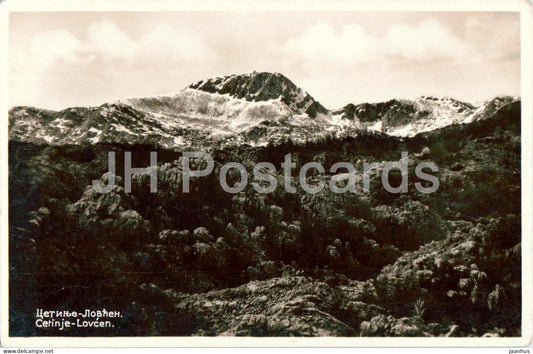 Cetinje - Lovcen - mountain landscape with snow peaks - 297 - old postcard - Montenegro - Yugoslavia - unused - JH Postcards