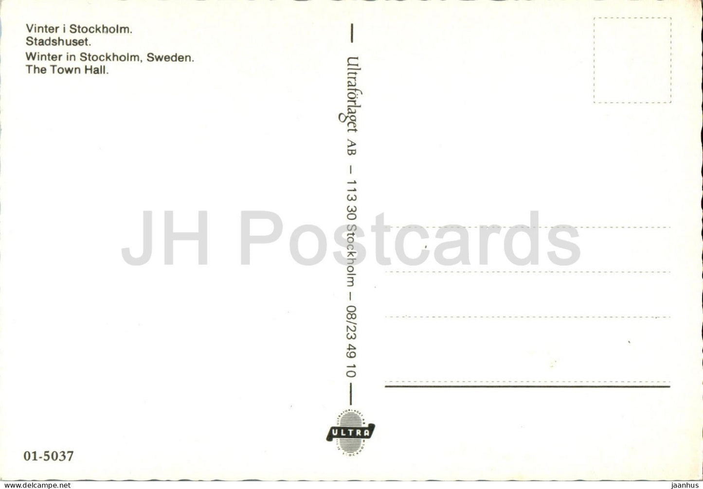 Vinter i Stockholm - Stadshuset - The Town Hall - Winter - 01-5037 - Sweden - unused