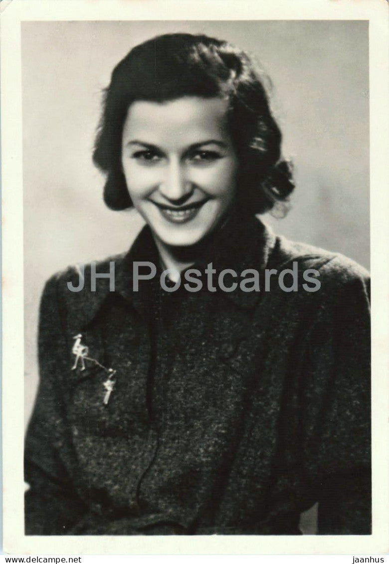 Tatyana Vecheslova - Russian ballerina portrait - ballet - 1955 - Russia - USSR - unused - JH Postcards